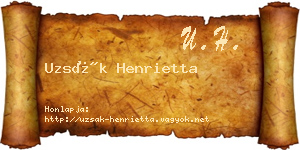 Uzsák Henrietta névjegykártya